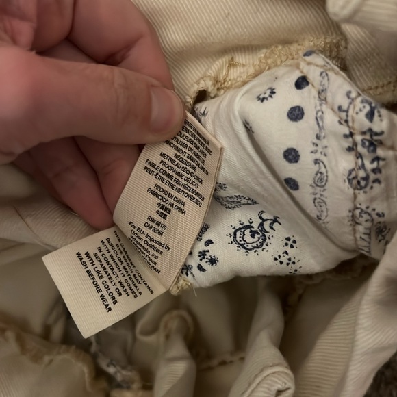 Free People Pleated Carrot Cropped Pants Ecru Size 6 - Picture 11 of 12